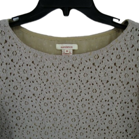 SUNDANCE Floral Watercolor Silk Lace Bell Sleeve - Picture 3 of 9